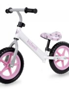 Kidwell Bicicleta copii fara pedale Rebel White Bunny 12 inch ghidon ajustabil pe inaltime greutate redusa roti spuma EVA scaun reglabil pe inaltime de la 2 ani