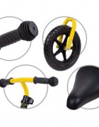 Kidwell Bicicleta copii fara pedale Rebel Yellow 12 inch varsta 3-4 ani ghidon cu cu inaltime reglabila roti late din cauciuc EVA scaun moale reglabil greutate mmaxima admisa 30 kg inaltimea 80-120 cm