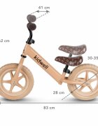 Kidwell Bicicleta de echilibru fara pedale pentru copii Beige reglabila roti late Eva