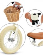Kidwell Bicicleta de echilibru fara pedale pentru copii Retro Classy Cream stil retro sonerie si cos 3.9 kg roti 12 inch sa reglabila 36-46 cm maxim 35 kg