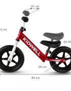 Kidwell Bicicleta de echilibru fara pedale Rebel Red reglabila