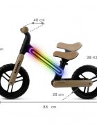 Kidwell Bicicleta fara pedale cadru nailon cu LED roti EVA Suno Bej-Negru
