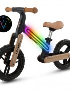 Kidwell Bicicleta fara pedale cadru nailon cu LED roti EVA Suno Bej-Negru
