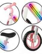 Kidwell Bicicleta fara pedale cadru nailon cu LED roti EVA Suno Roz
