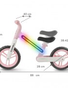 Kidwell Bicicleta fara pedale cadru nailon cu LED roti EVA Suno Roz