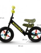 Kidwell Bicicleta fara pedale Rebel Neon Yellow roti din spuma eva cu lumini led