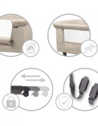 Kidwell Patut Alula Beige reglabil pe inaltime in 5 trepte roti cu blocare accesorii incluse