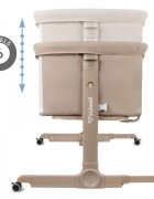 Kidwell Patut cu leganare Cullami Beige co-sleeper 2 in 1 cu laterala culisanta setare unghiulara cu roti reglabil in 6 pozitii pe inaltime