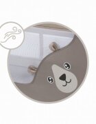 Kidwell Patut pentru copii Blissy 3 in 1 Beige pliabil cu 2 nivele usita cu fermoar roti cu blocare masuta de infasat si organizator