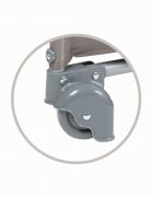 Kidwell Patut pentru copii Blissy 3 in 1 Beige pliabil cu 2 nivele usita cu fermoar roti cu blocare masuta de infasat si organizator