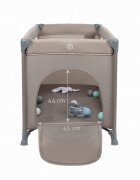 Kidwell Patut pentru copii Blissy 3 in 1 Beige pliabil cu 2 nivele usita cu fermoar roti cu blocare masuta de infasat si organizator