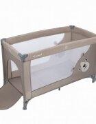 Kidwell Patut pentru copii Blissy 3 in 1 Beige pliabil cu 2 nivele usita cu fermoar roti cu blocare masuta de infasat si organizator