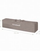 Kidwell Patut pentru copii Blissy 3 in 1 Beige pliabil cu 2 nivele usita cu fermoar roti cu blocare masuta de infasat si organizator