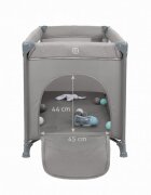 Kidwell Patut pentru copii Blissy 3 in 1 Gray pliabil cu 2 nivele usita cu fermoar roti cu blocare masuta de infasat si organizator