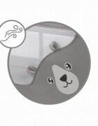 Kidwell Patut pentru copii Blissy 3 in 1 Gray pliabil cu 2 nivele usita cu fermoar roti cu blocare masuta de infasat si organizator