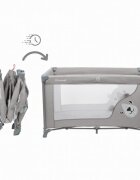 Kidwell Patut pentru copii Blissy 3 in 1 Gray pliabil cu 2 nivele usita cu fermoar roti cu blocare masuta de infasat si organizator