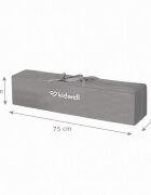 Kidwell Patut pentru copii Blissy 3 in 1 Gray pliabil cu 2 nivele usita cu fermoar roti cu blocare masuta de infasat si organizator