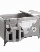 Kidwell Patut pentru copii Blissy 3 in 1 Gray pliabil cu 2 nivele usita cu fermoar roti cu blocare masuta de infasat si organizator