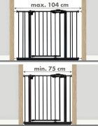Kidwell Poarta de siguranta Guarda din otel functie auto close 75-104 cm Negru