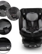 Kidwell Scaun auto GoCar Negru-Gri cu isofix grupa 40-135 cm i-Size omologare R129 rotativ 360 protectie laterala ASP