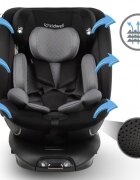 Kidwell Scaun auto GoCar Negru-Gri cu isofix grupa 40-135 cm i-Size omologare R129 rotativ 360 protectie laterala ASP