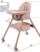 Kidwell Scaun de masa 2 in 1 Karimi roz