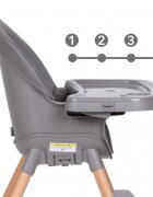 Kidwell Scaun de masa 4 in 1 Eatan Wood Gray