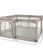 Kidwell Tarc pliabil pentru copii Fanko Beige 130x130 cm pentru interior spatiu optimizat sigur 0-6 ani