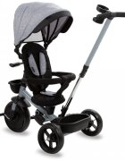 Kidwell Tricicleta pentru copii Axel Gri cu sezut rotativ roti din spuma EVA suport pentru picioare control parental suport pentru pahar centura de siguranta greutate admisa 25 kg