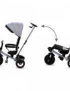 Kidwell Tricicleta pentru copii Axel Gri cu sezut rotativ roti din spuma EVA suport pentru picioare control parental suport pentru pahar centura de siguranta greutate admisa 25 kg
