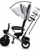 Kidwell Tricicleta pentru copii Axel Gri cu sezut rotativ roti din spuma EVA suport pentru picioare control parental suport pentru pahar centura de siguranta greutate admisa 25 kg