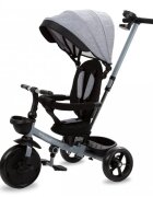 Kidwell Tricicleta pentru copii Axel Gri cu sezut rotativ roti din spuma EVA suport pentru picioare control parental suport pentru pahar centura de siguranta greutate admisa 25 kg