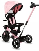 Kidwell Tricicleta pentru copii Axel Roz cu sezut rotativ roti din spuma EVA suport pentru picioare control parental suport pentru pahar centura de siguranta greutate admisa 25 kg