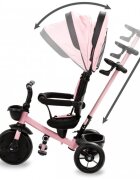 Kidwell Tricicleta pentru copii Axel Roz cu sezut rotativ roti din spuma EVA suport pentru picioare control parental suport pentru pahar centura de siguranta greutate admisa 25 kg