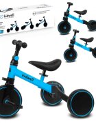 Kidwell Tricicleta pentru copii Pico Blue cu pedale 3 in 1 scaun reglabil pe inaltime reglarea in 3 trepte a distantei dintre ghidon si copil potrivita pentru inaltimea unui copil 90 - 124 cm