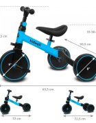 Kidwell Tricicleta pentru copii Pico Blue cu pedale 3 in 1 scaun reglabil pe inaltime reglarea in 3 trepte a distantei dintre ghidon si copil potrivita pentru inaltimea unui copil 90 - 124 cm