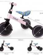 Kidwell Tricicleta pentru copii Pico Flower 3 in 1 cu pedale cu scaun reglabil in inaltime roti din spuma Eva potrivita pentru inaltimea unui copil 90 - 124 cm