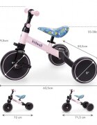Kidwell Tricicleta pentru copii Pico Spring Flower cu pedale 3 in 1 scaun reglabil pe inaltime reglarea in 3 trepte a distantei dintre ghidon si copil potrivita pentru inaltimea unui copil 90 - 124 cm