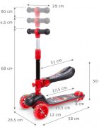 Kidwell Trotineta 2 in 1 cu sezut Rimba Race pliabila roti cu Led ghidon reglabil din aluminiu greutate admisa 50 kg