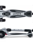 Kidwell Trotineta Jax Gray Black cu 3 roti pliabila reglabila din aluminiu greutate admisa 50 kg varsta 3 ani+