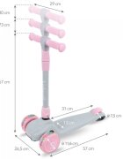 Kidwell Trotineta Jax Gray Pink cu 3 roti pliabila reglabila din aluminiu greutate admisa 50 kg varsta 3 ani+