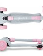 Kidwell Trotineta Jax Gray Pink cu 3 roti pliabila reglabila din aluminiu greutate admisa 50 kg varsta 3 ani+