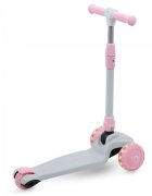 Kidwell Trotineta Jax Gray Pink cu 3 roti pliabila reglabila din aluminiu greutate admisa 50 kg varsta 3 ani+