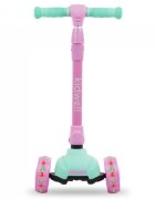 Kidwell Trotineta Jax Mint Pink cu 3 roti pliabila reglabila din aluminiu greutate admisa 50 kg varsta 3 ani+