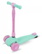 Kidwell Trotineta Jax Mint Pink cu 3 roti pliabila reglabila din aluminiu greutate admisa 50 kg varsta 3 ani+