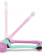Kidwell Trotineta Jax Mint Pink cu 3 roti pliabila reglabila din aluminiu greutate admisa 50 kg varsta 3 ani+
