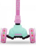 Kidwell Trotineta Jax Mint Pink cu 3 roti pliabila reglabila din aluminiu greutate admisa 50 kg varsta 3 ani+