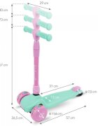 Kidwell Trotineta Jax Mint Pink cu 3 roti pliabila reglabila din aluminiu greutate admisa 50 kg varsta 3 ani+