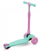 Kidwell Trotineta Jax Mint Pink cu 3 roti pliabila reglabila din aluminiu greutate admisa 50 kg varsta 3 ani+