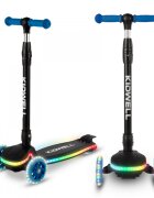 Kidwell Trotineta pentru copii Lumo Blue cu 3 roti platforma si roti Led pliabila reglabila 3+ ani